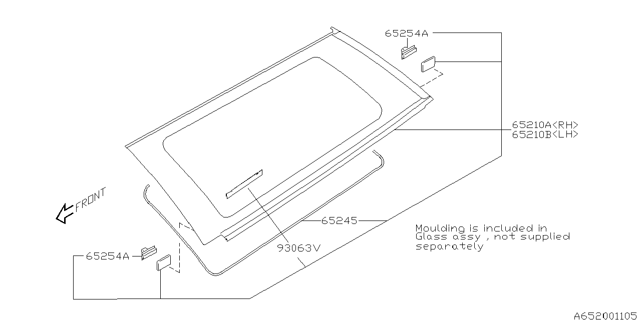 Subaru 65254AG00A FASTENER A 15X15 Quarter