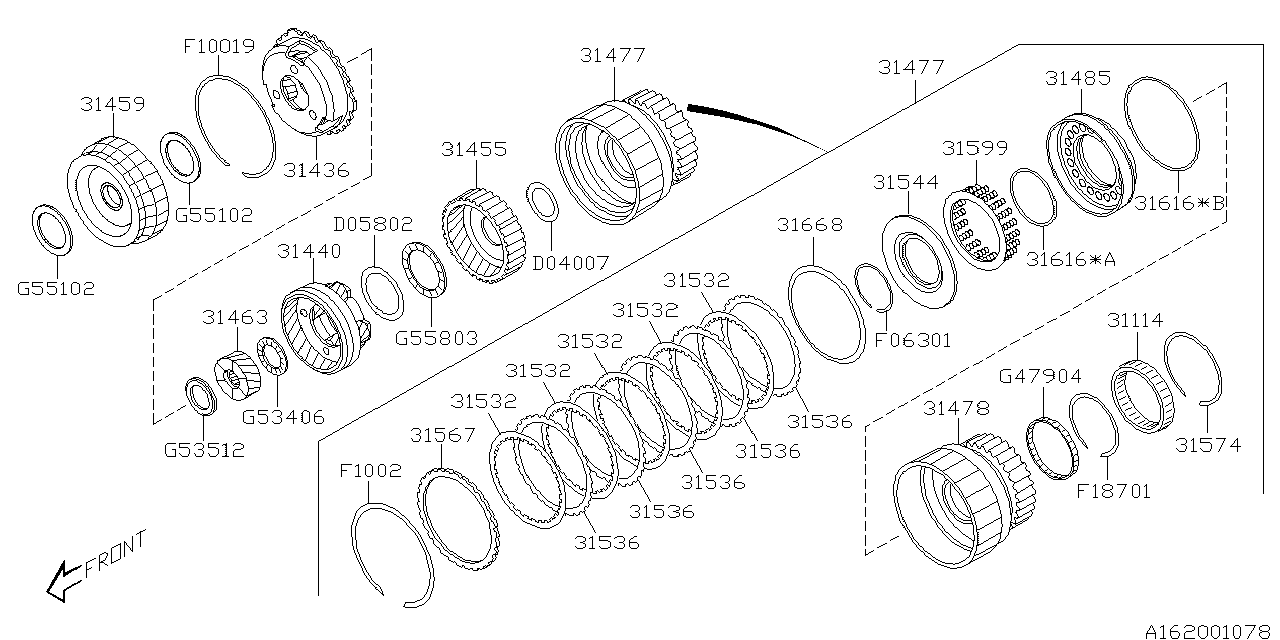 Subaru 31459AA120 Gear Assembly-Sun