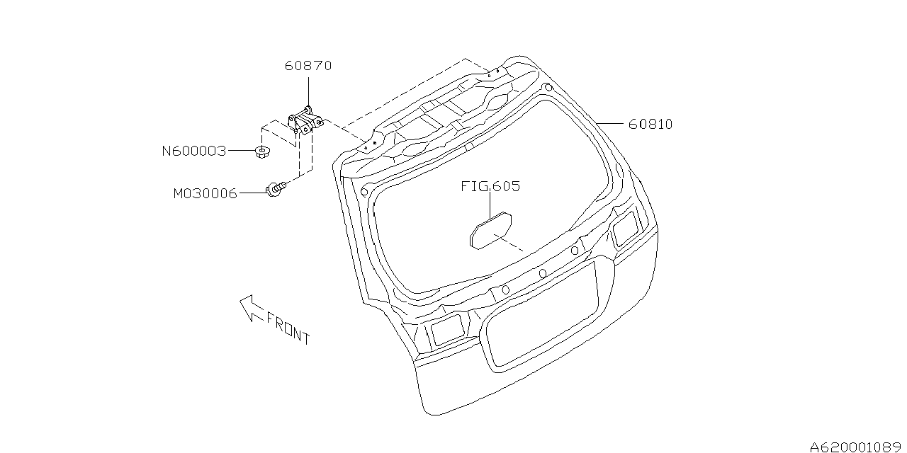 Subaru 60809AG10A9P Panel Assembly Rear Gate