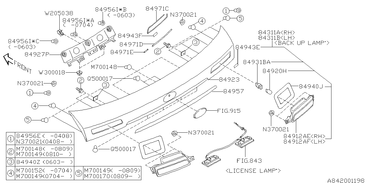 Subaru 84940AG120 Packing