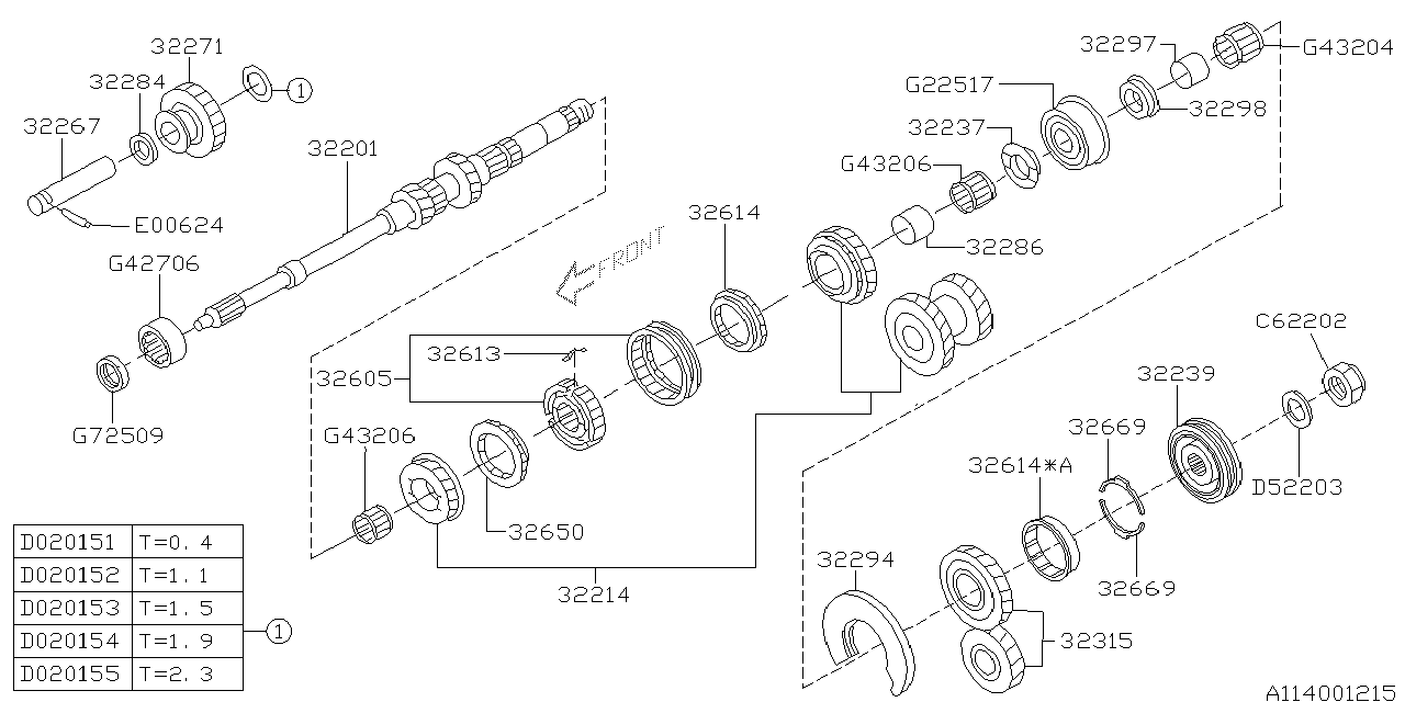 Subaru 32315AA390 Gear Set 5TH