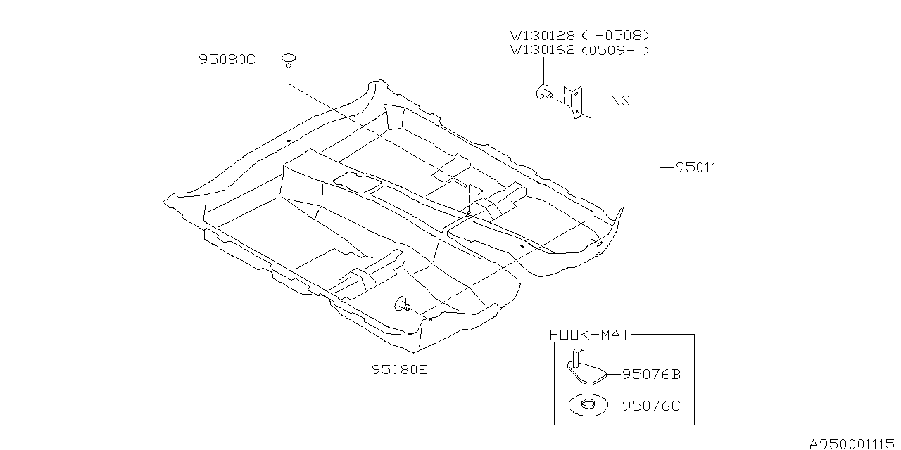 Subaru 95011AG51BJC Mat Floor LHD