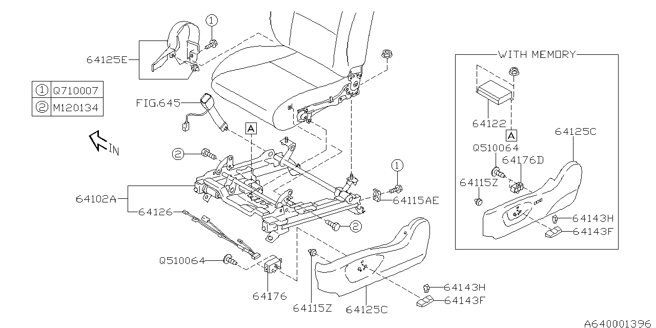 Subaru 64102AG17A Power Unit Slide LH