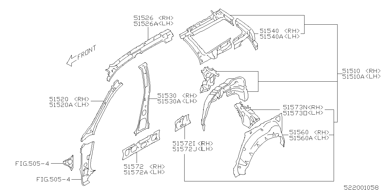 Subaru 51560AG00A9P Arch Rear In RH