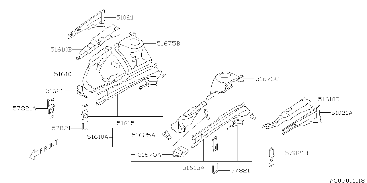 Subaru 51615AG08A9P Closing Plate Ff CPRH