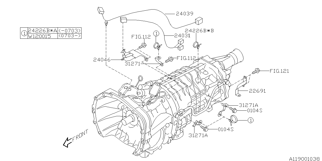 Subaru 24046AA151 Stay Trans Harness