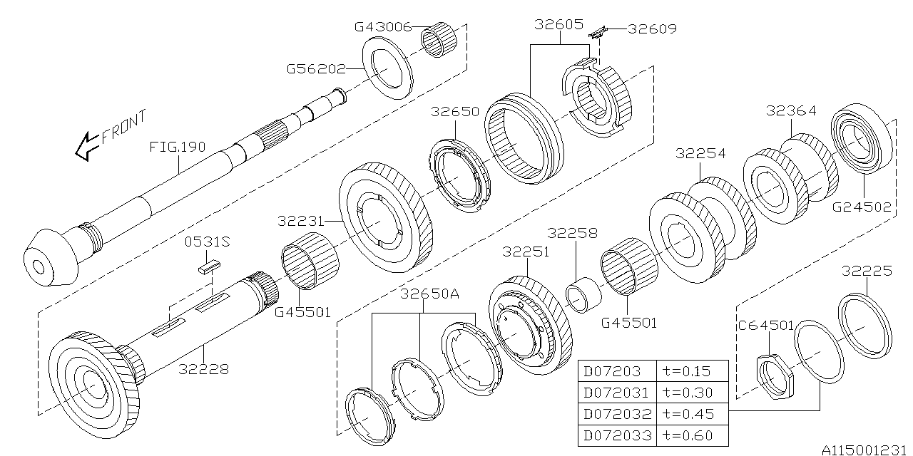 Subaru 32228AA020 Shaft Complete Driven