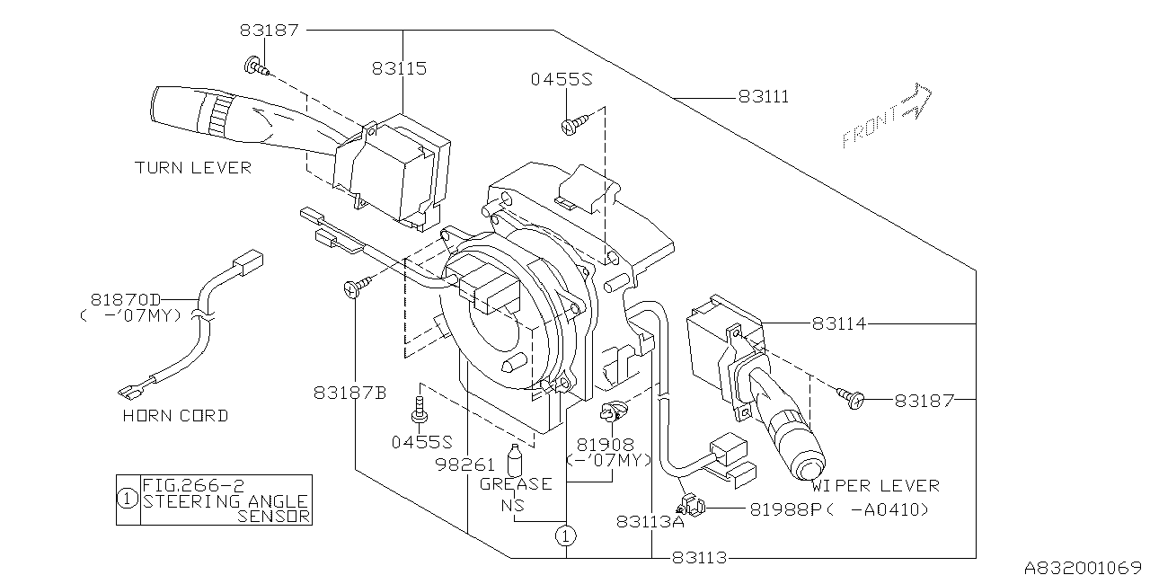 Subaru 83111AG45A Switch Assembly Combination SIA