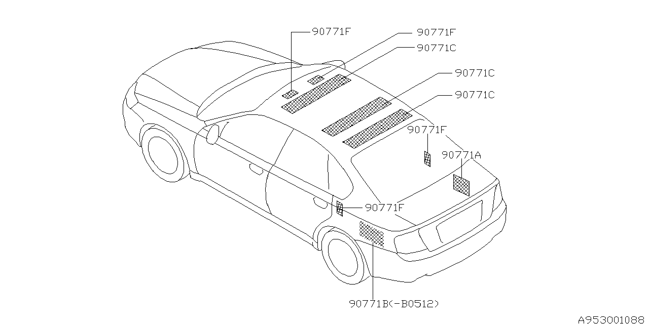 Subaru 90771AG00A DAMPING Sheet