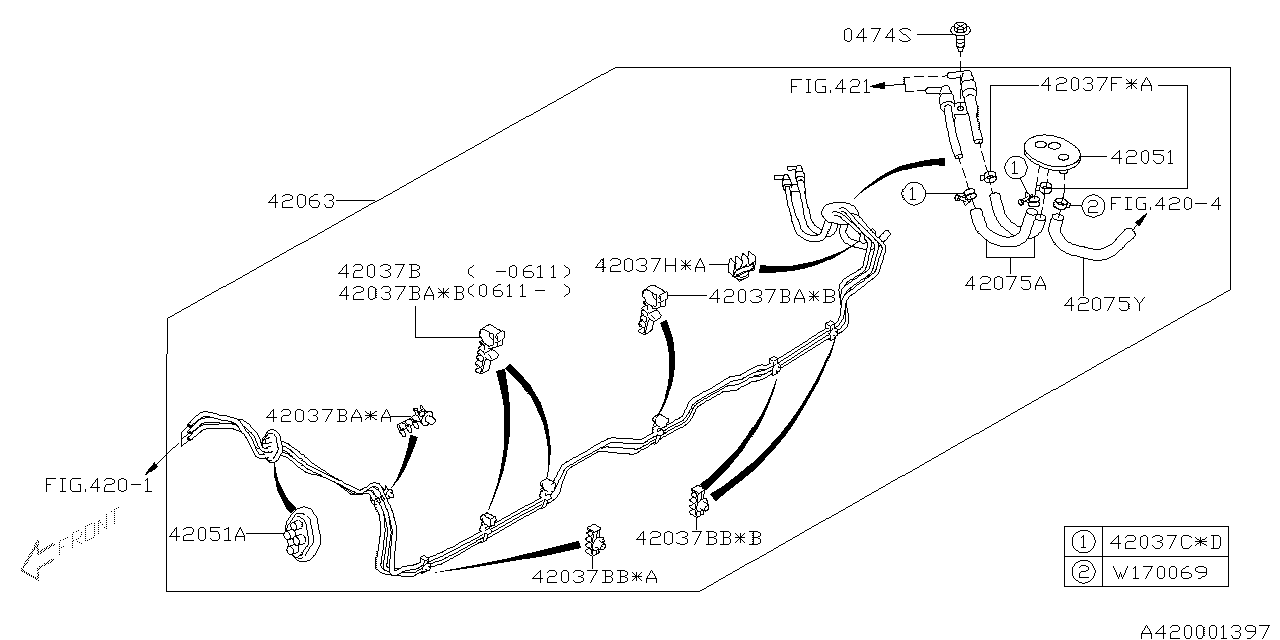 Subaru 42075AG360 Hose Return