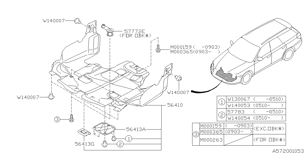 Subaru 56410AG08E Under Cover Com FH6