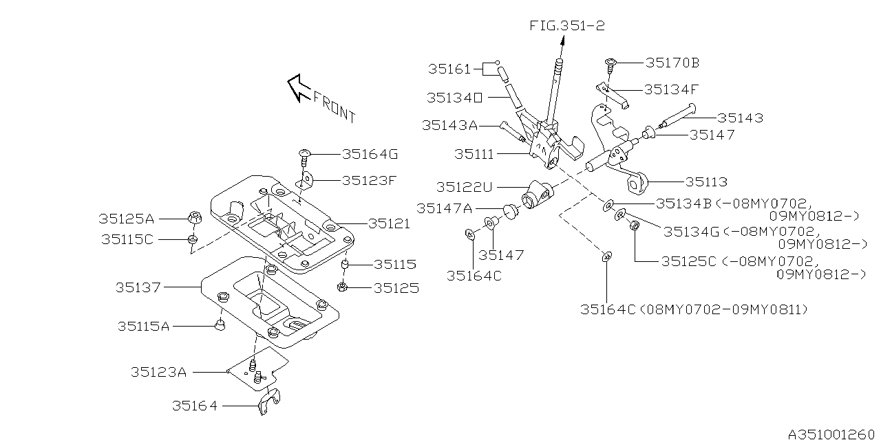 Subaru 35123AG00A Bracket Cable SIA