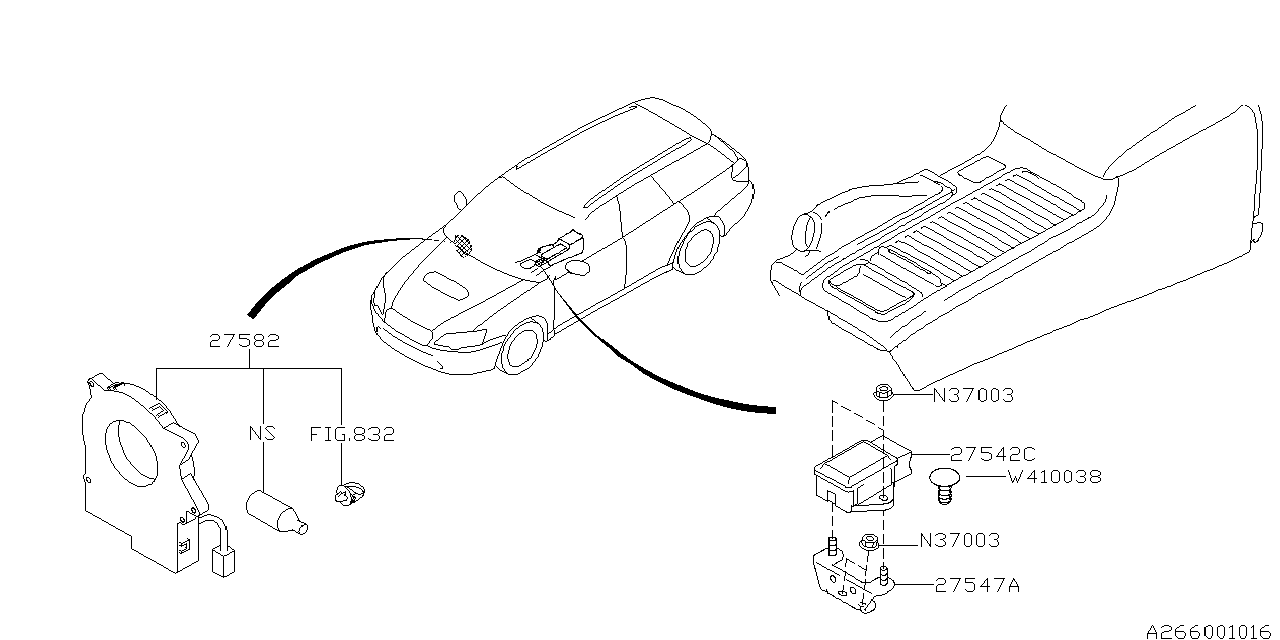 Subaru 27547AG00A Bracket Sensor YAW&LATG