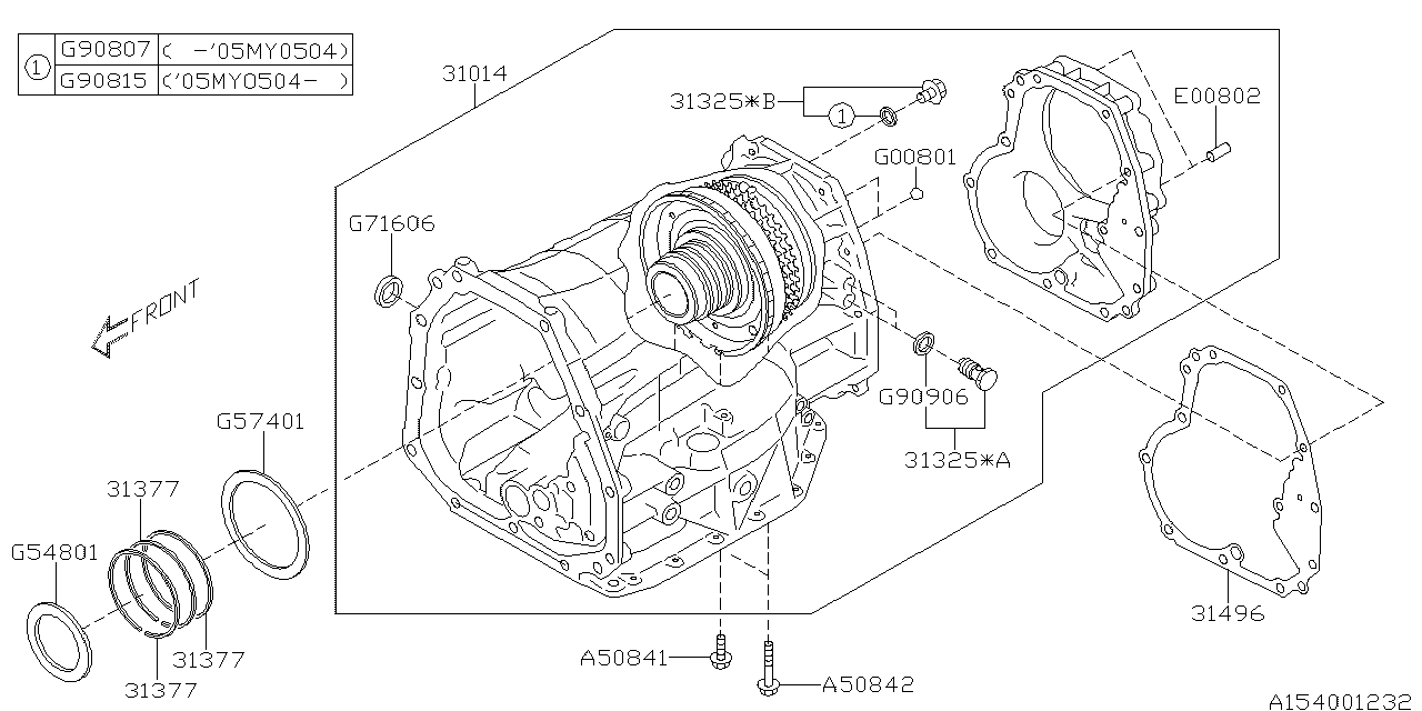 Subaru 31496AA000 Gasket Trans Case Intake