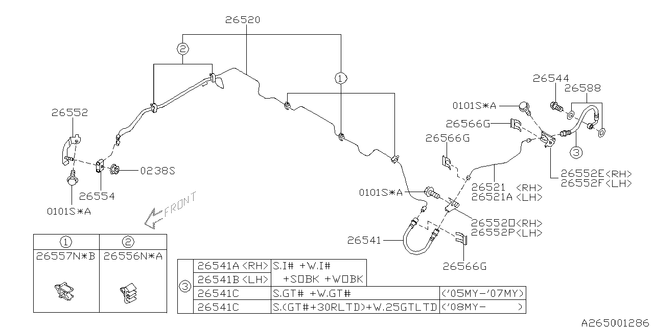 Subaru 26552AG01A Bracket Connector Rear