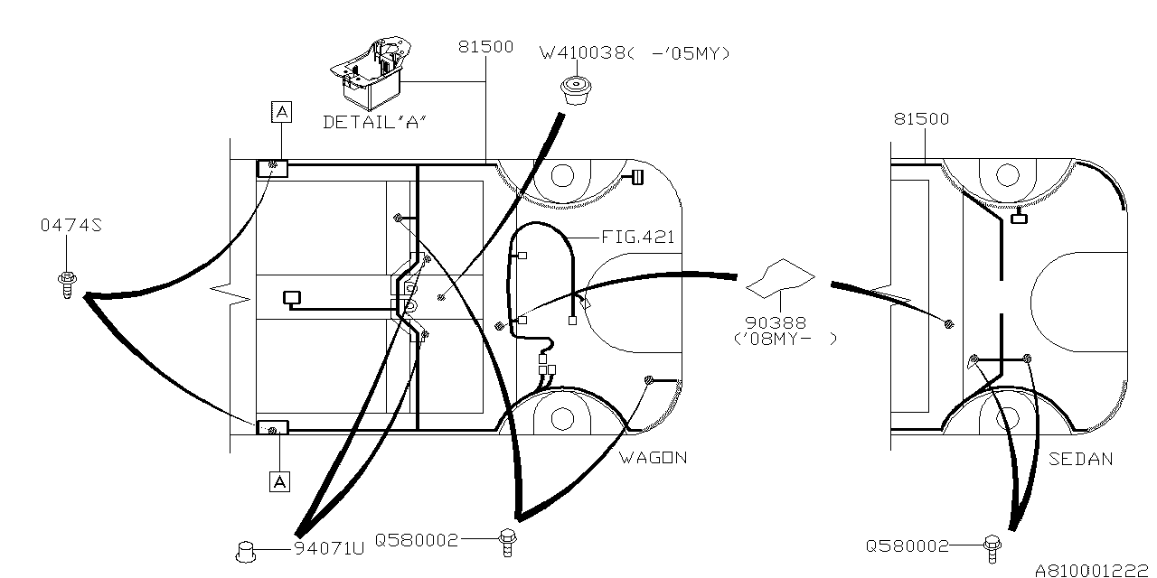 Subaru 81502AG03A Wiring Harness Rear Usa