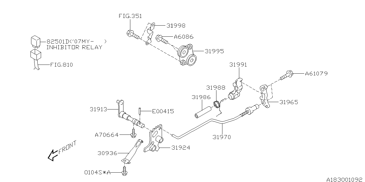 Subaru 31965AA010 Support Complete PRKG