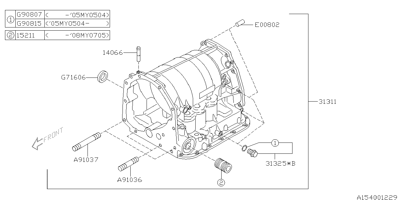 Subaru 31311AA700 Case Complete Trans At