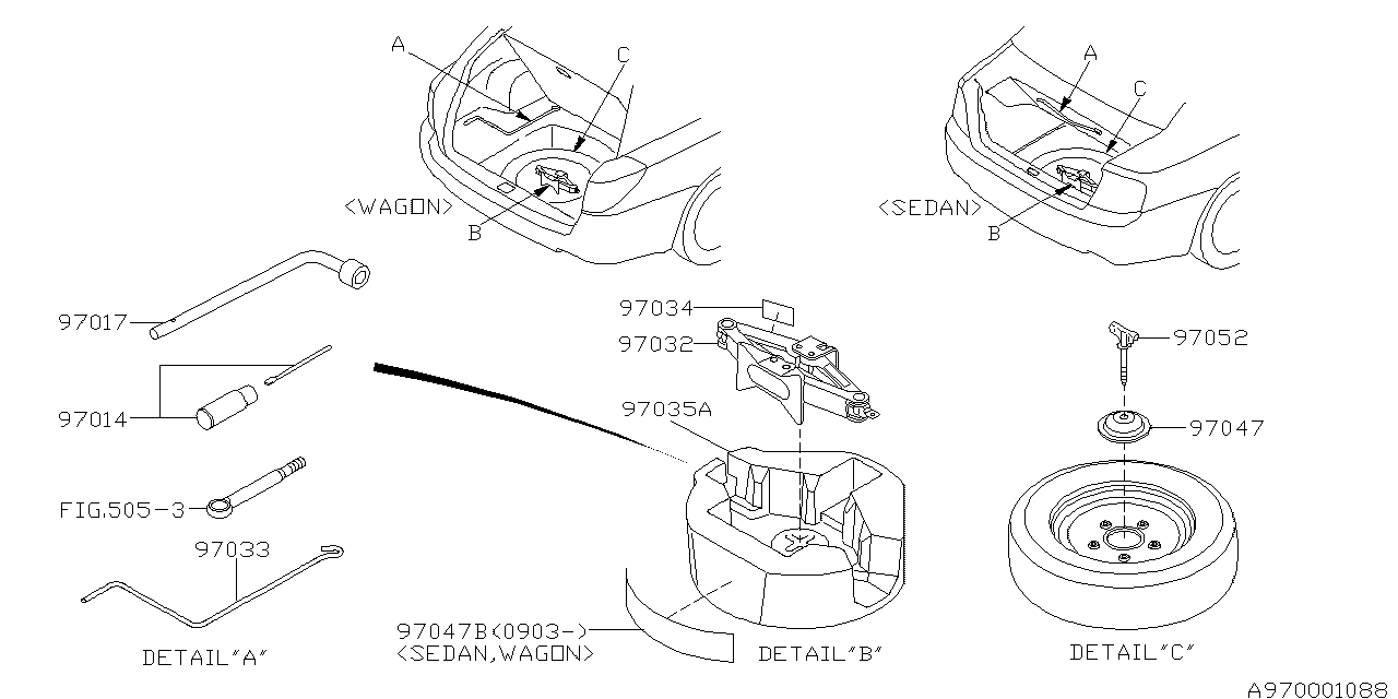 Subaru 97035AG05A Holder Assembly Jack