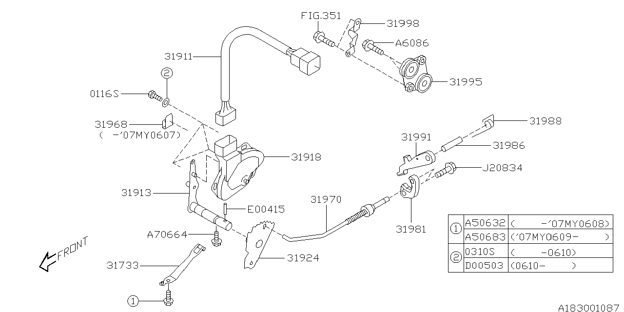 Subaru 31981AA010 Support Parking ACTUATOR