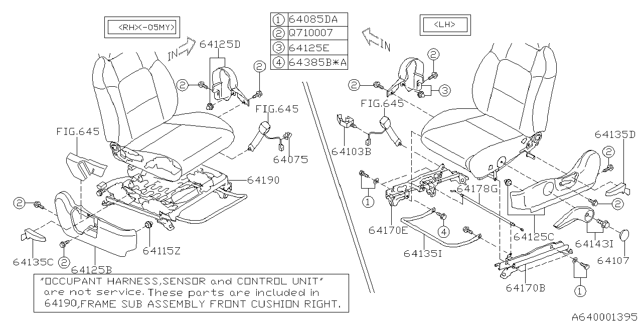 Subaru 64115AG28AWA Cover Hinge In RH