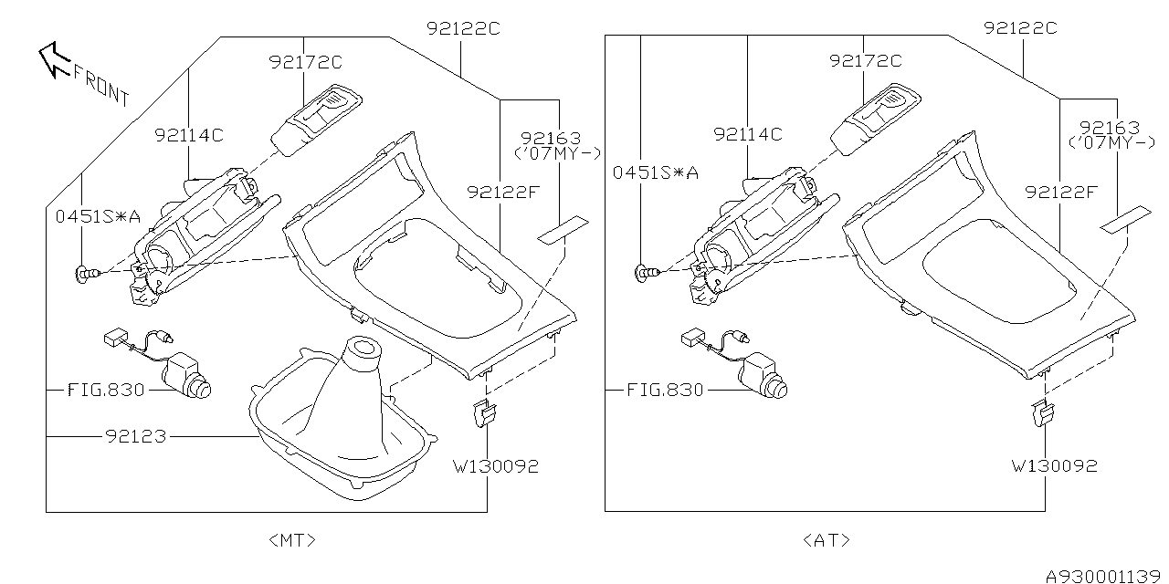 Subaru 92123AG03A Boot Mt SIA