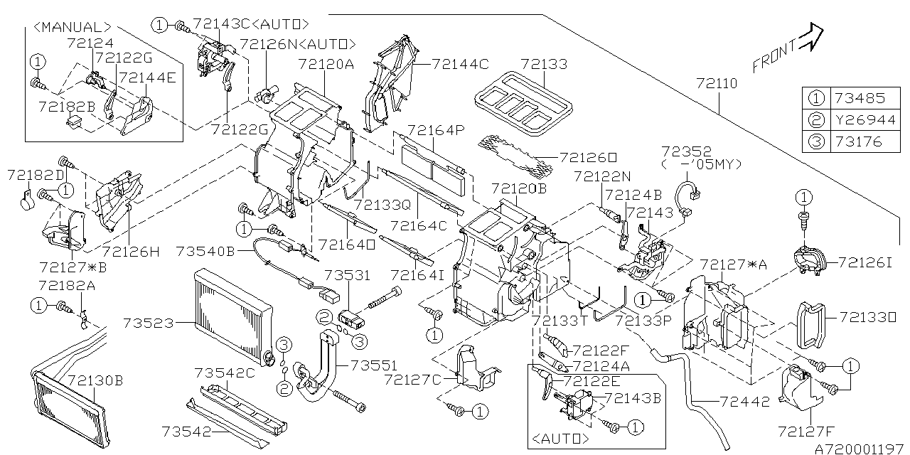 Subaru 72122AG08A Lever