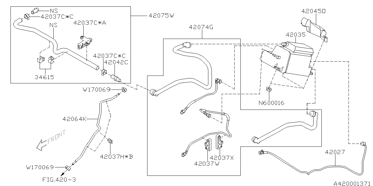 Subaru 42037AG09A Clamp Tube