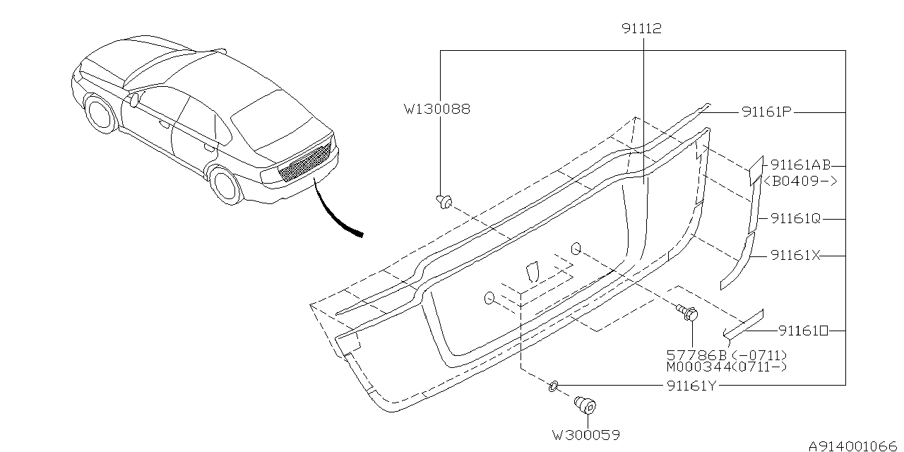 Subaru 91161AG260 Packing Side Upper