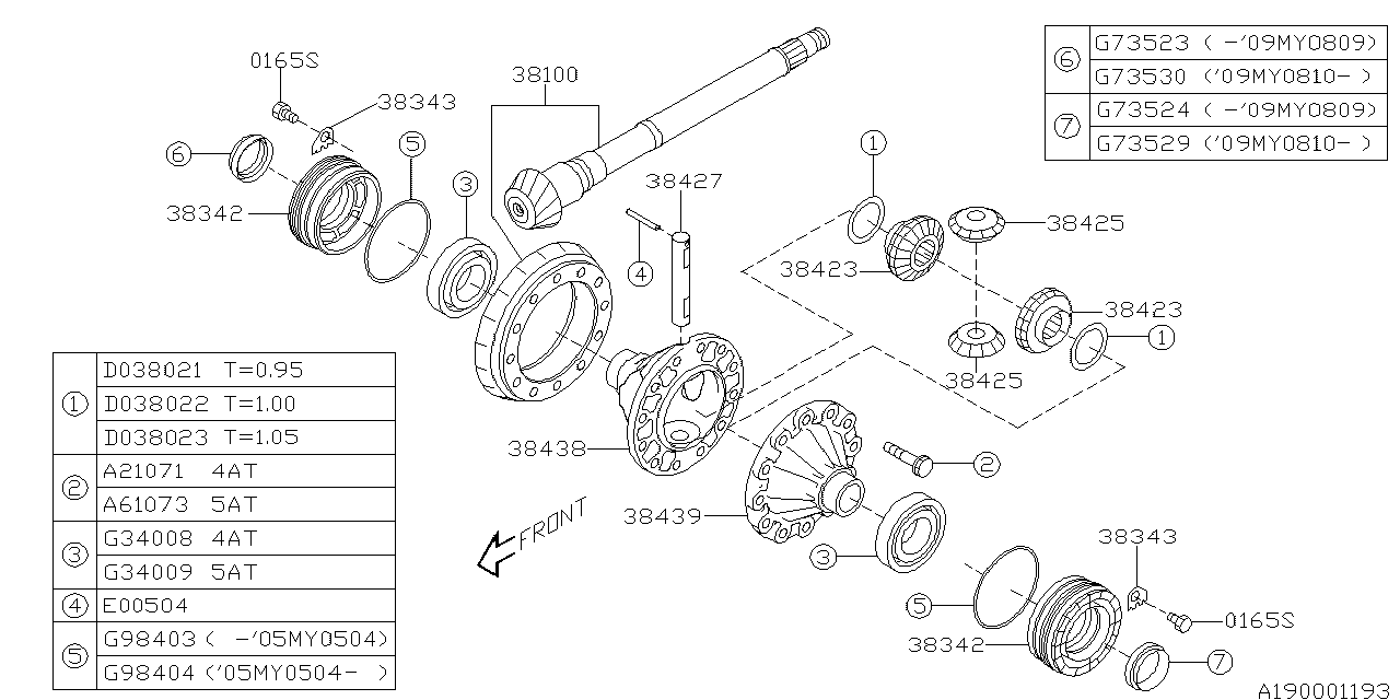 Subaru 38100AB190 Gear Set HYPOID