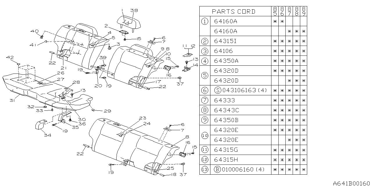 Subaru 64917GA281BE Pillow Lock Bush