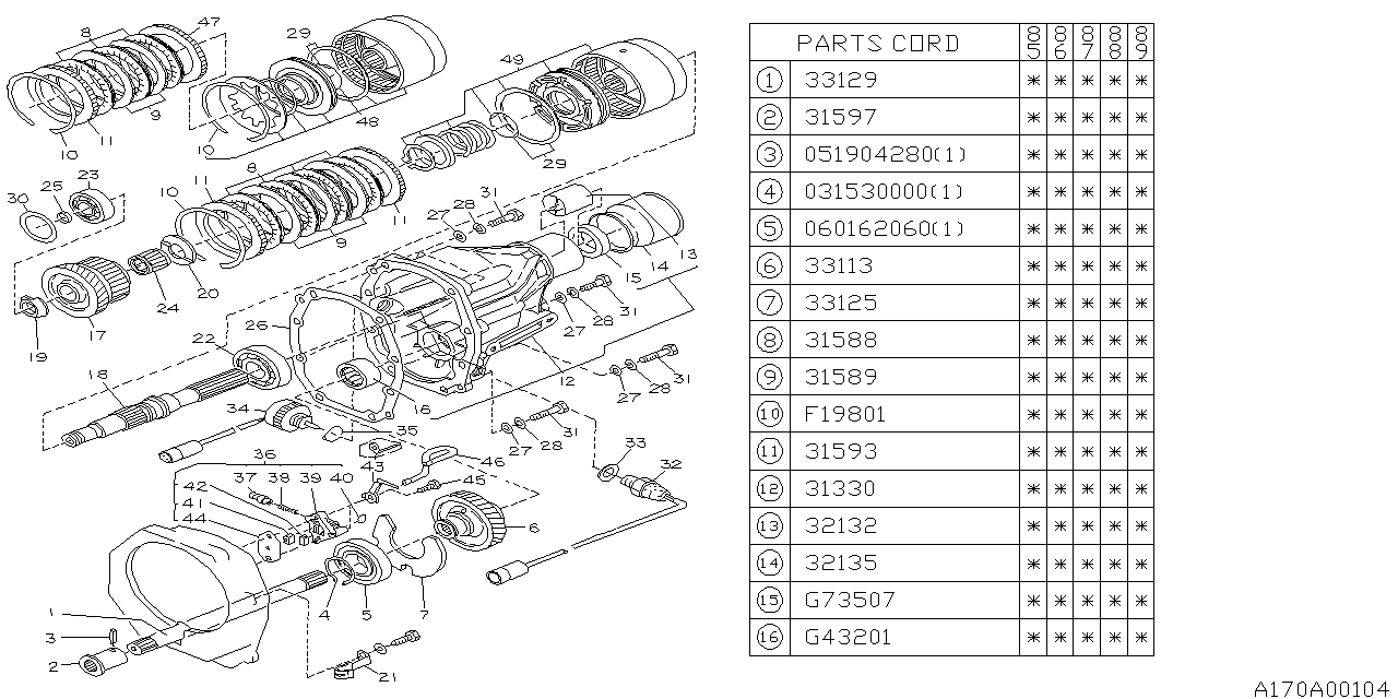 Subaru 33113AA040 Gear Transfer Drive