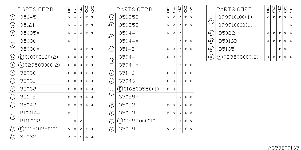 Subaru 33042GA011 Bracket