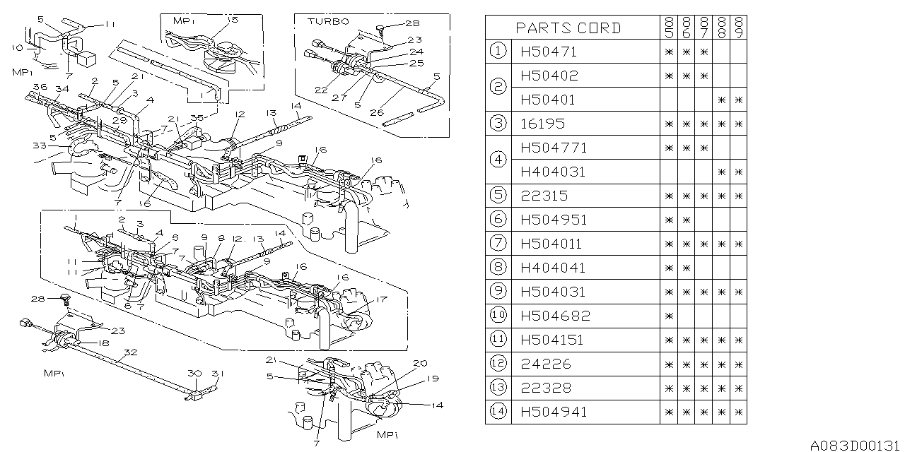 Subaru 807404031 Hose