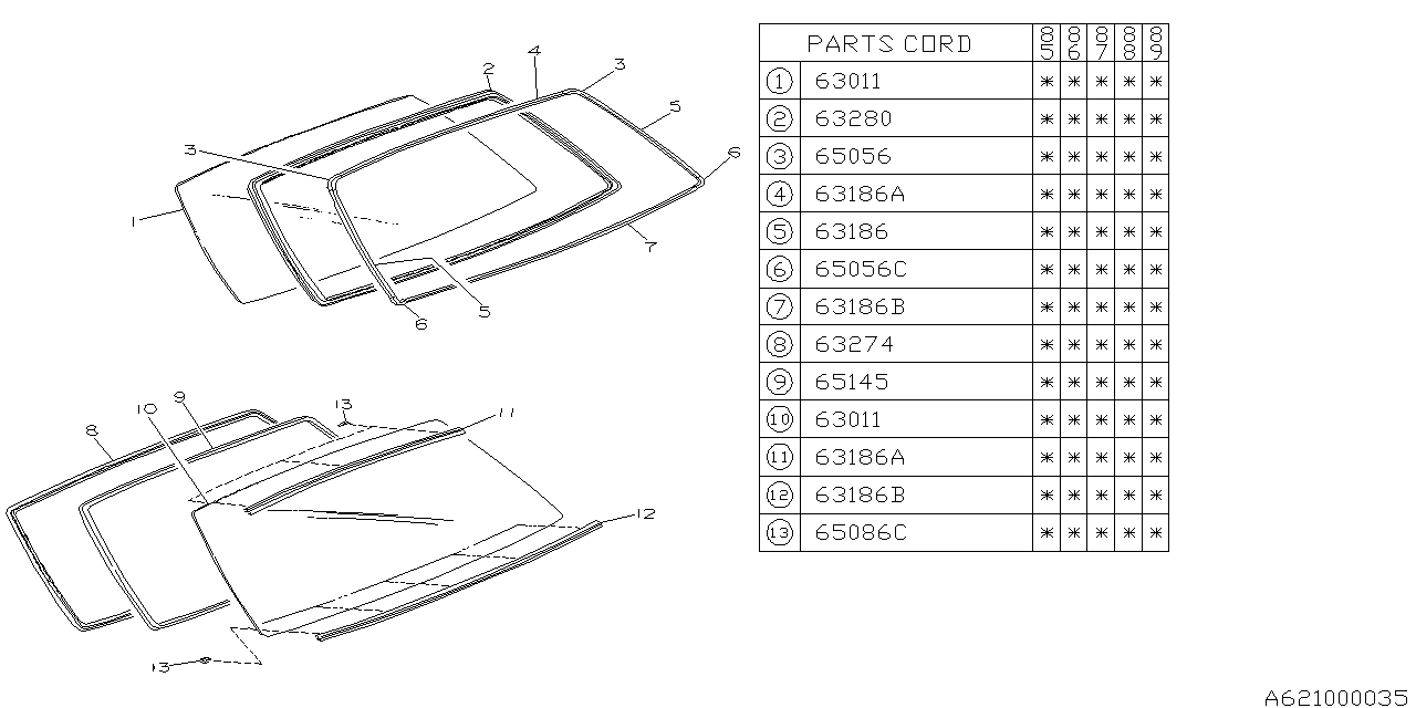 Subaru 65064GA060 MOULDING Upper