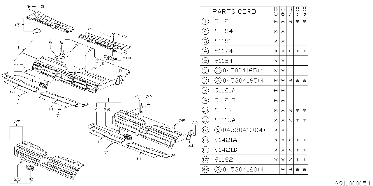 Subaru 91037GA230 Net Complete RH