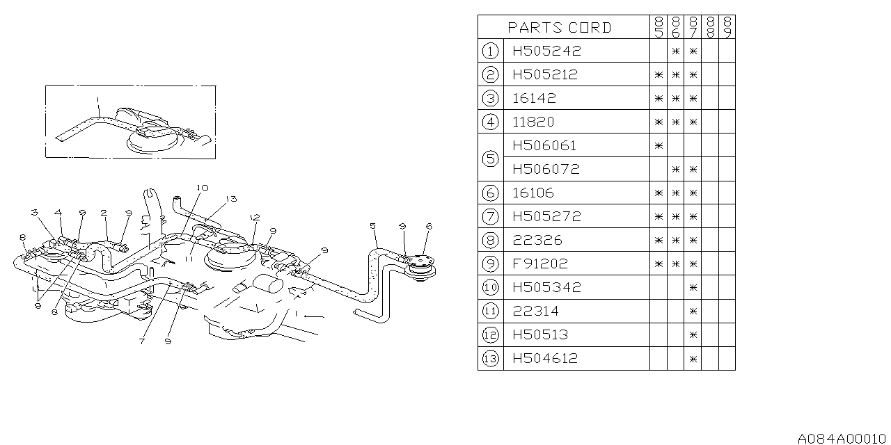 Subaru 16106AA000 CARBURETOR Vent Valve