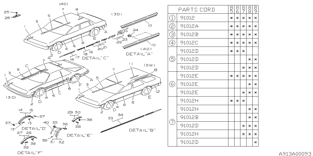 Subaru 91088GA590 Side Protector