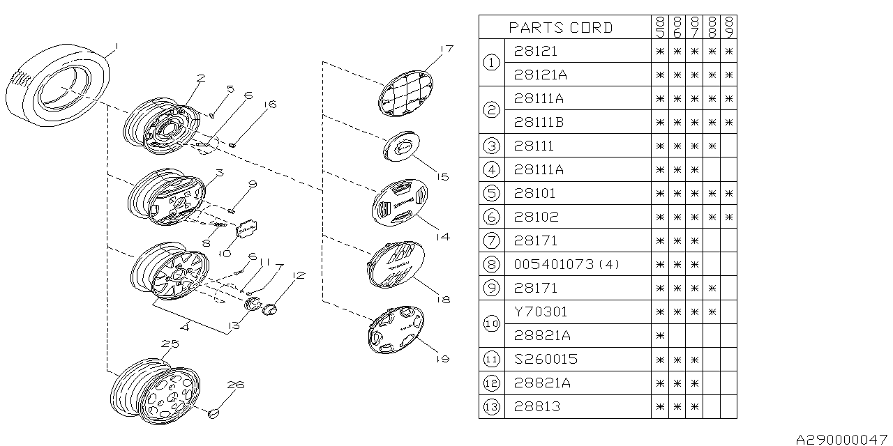 Subaru 23146GA030 Holder Center Cap