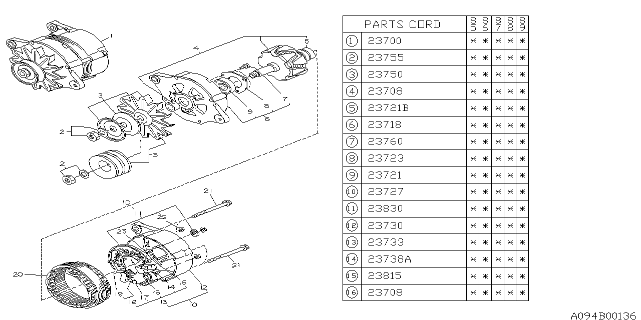 Subaru 23708AA000 Rotor Assembly