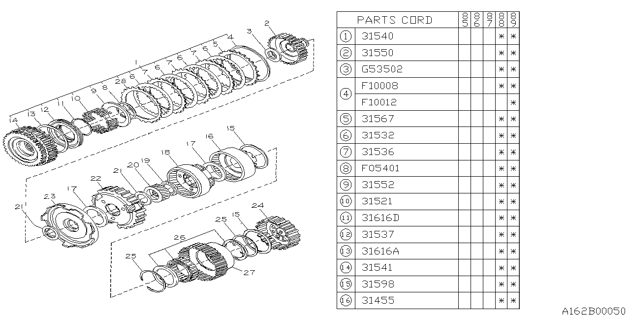 Subaru 31532AA010 Plate Assembly Drive (H)