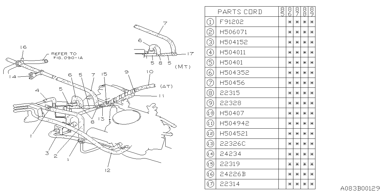 Subaru 22314AA030 Connector Vacuum Hose