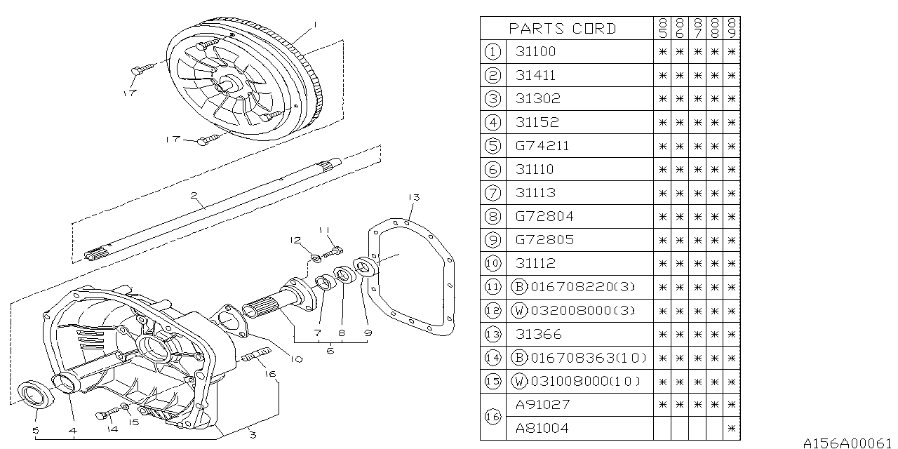 Subaru 31110AA000 Shaft Assembly STATOR