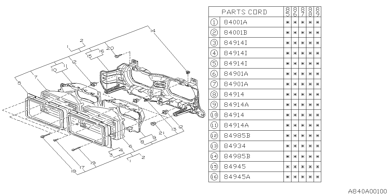 Subaru 84945GA140 Housing Rear