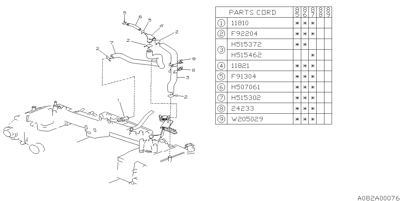 Subaru 807507061 Hose