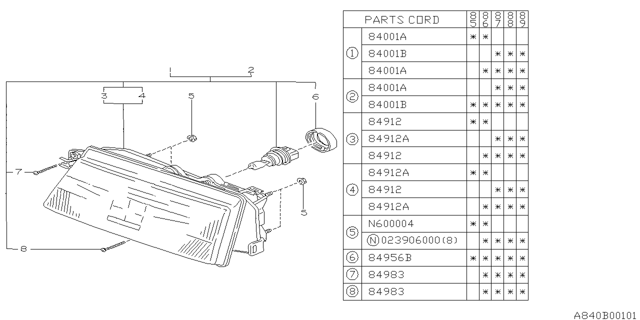 Subaru 84915GA920 Lens And Body