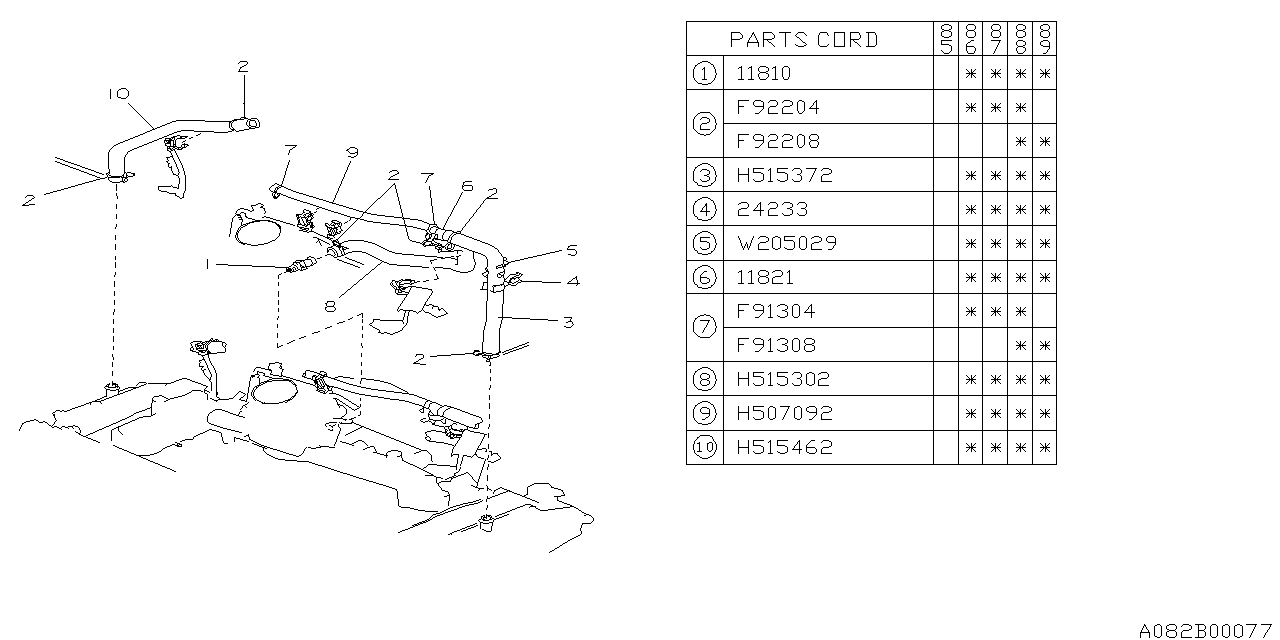 Subaru 11821AA040 PCV Connector