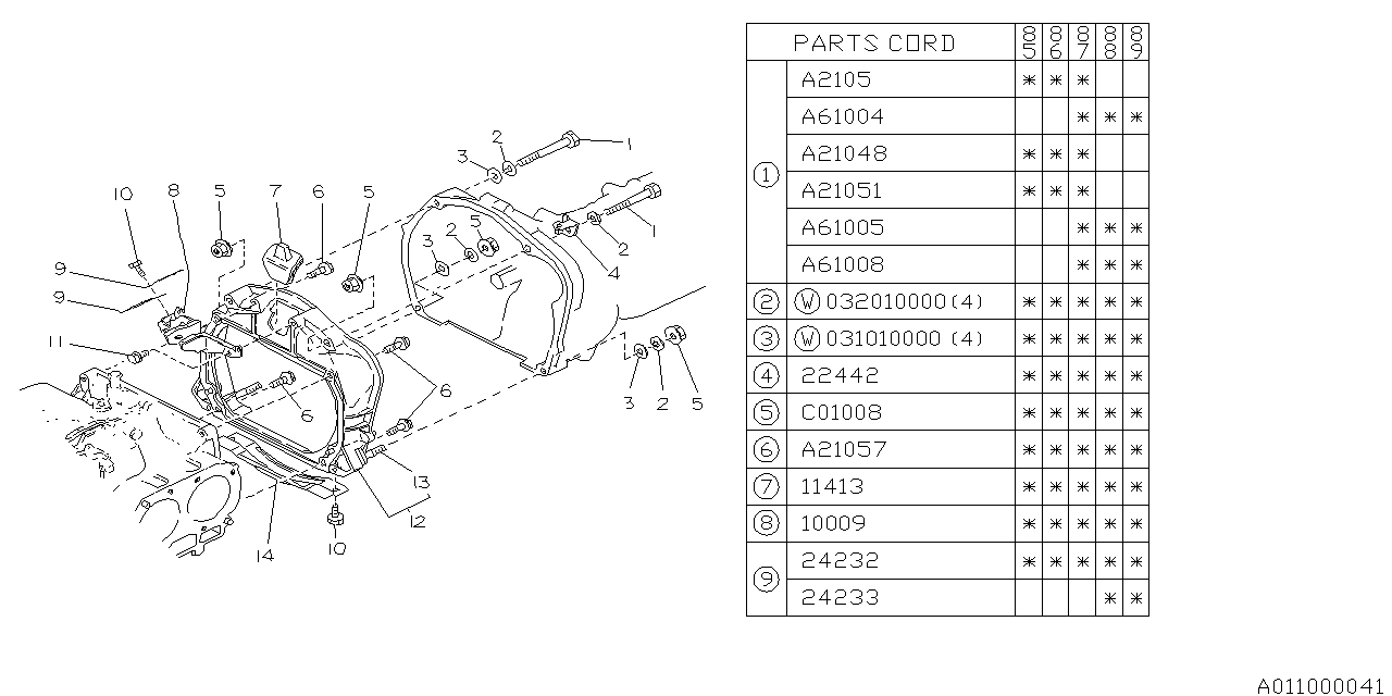 Subaru 10009AA000 Bracket