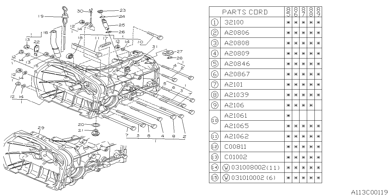 Subaru 800210610 Bolt