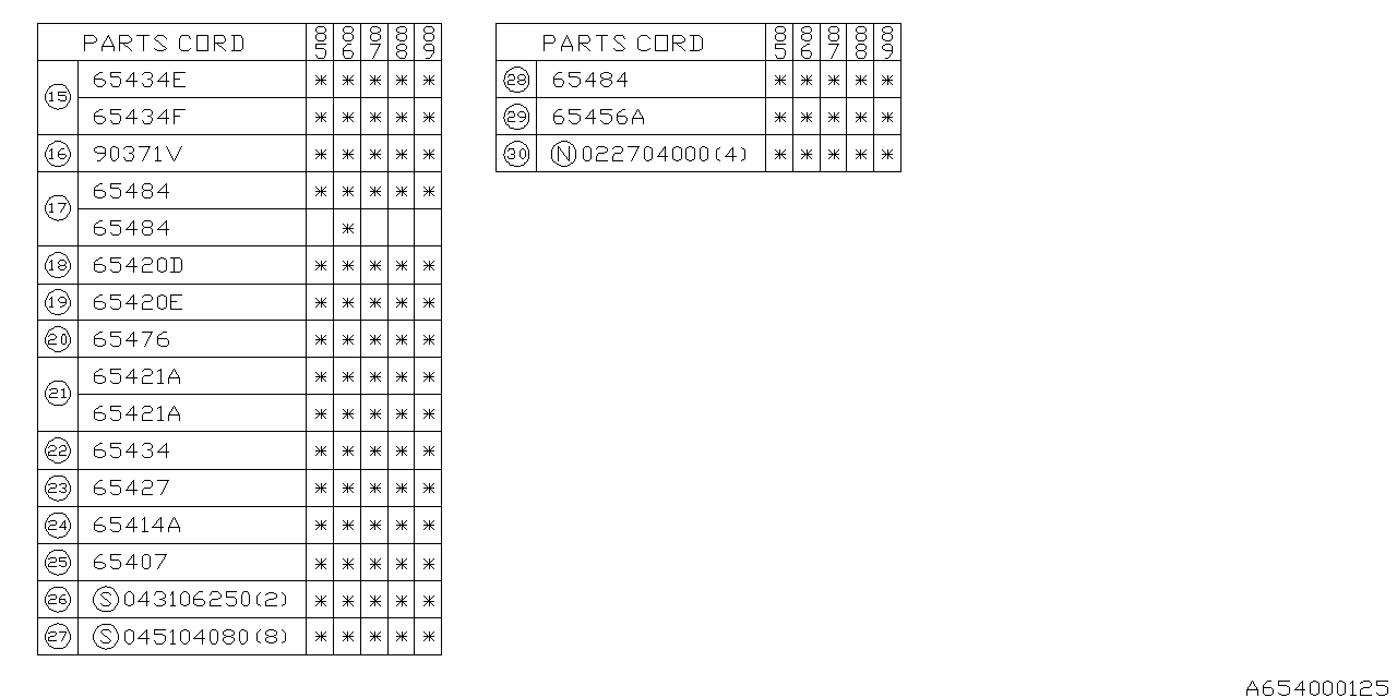 Subaru 65437GA030 Frame Assembly